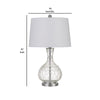 150 Watt Textured Glass Base Table Lamp, White and Clear By Casagear Home