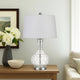 Table Lamp | Textured Glass Base | 150 Watt | White & Clear