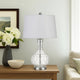 Table Lamp | Textured Glass Base | 150 Watt | White & Clear