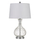 150 Watt Textured Glass Base Table Lamp, White and Clear By Casagear Home