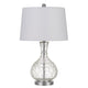 Table Lamp | Textured Glass Base | 150 Watt | White & Clear