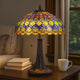 Table Lamp | Tiffany Shade | Engraved Base | 120 Watt | Multicolor