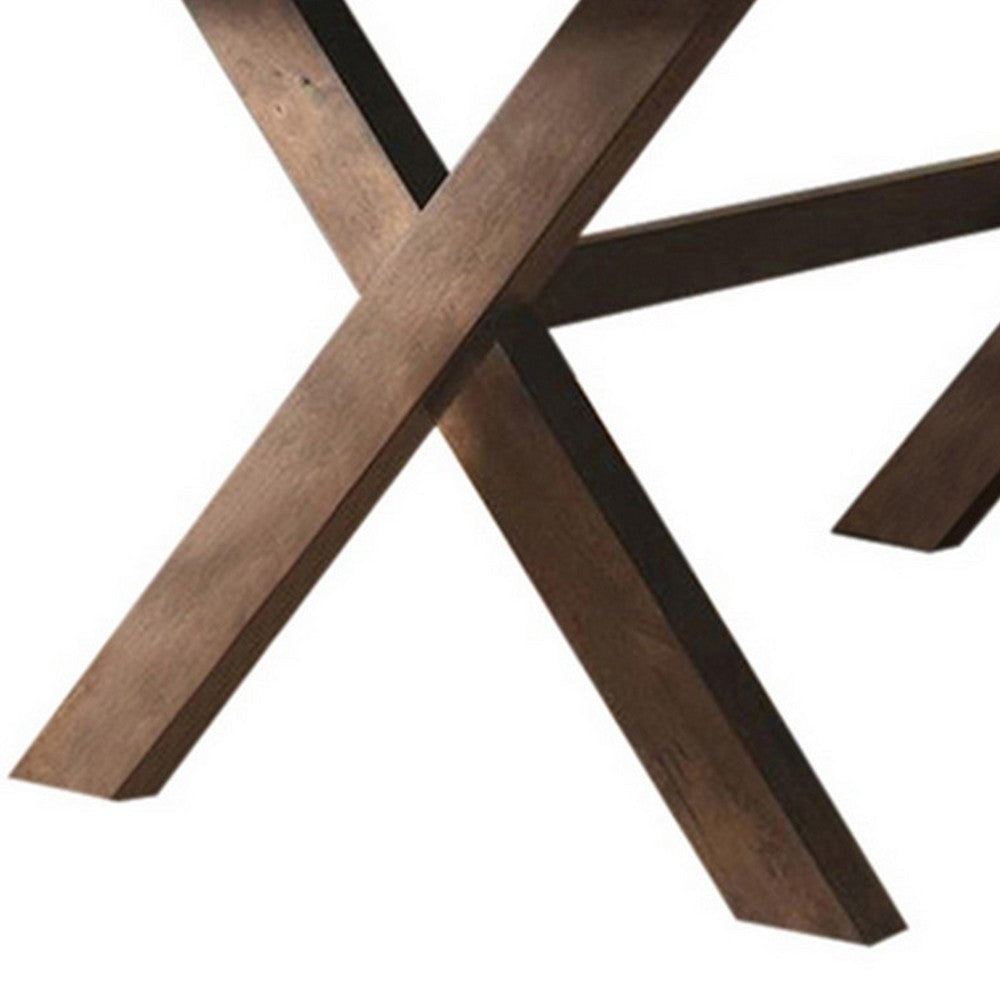 30 Inch X Base Wooden Dining Table Brown BM233391