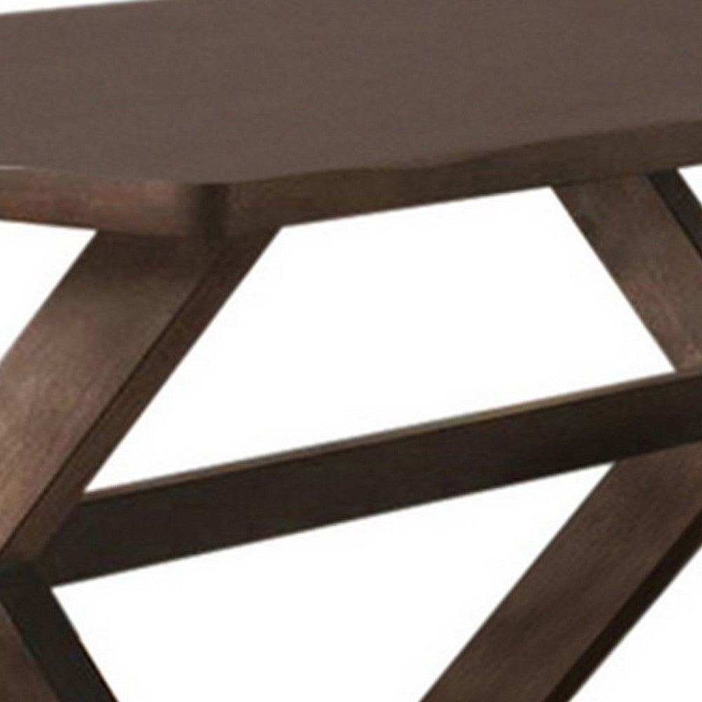 30 Inch X Base Wooden Dining Table, Brown
