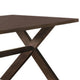 30 Inch X Base Wooden Dining Table, Brown