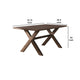 30 Inch X Base Wooden Dining Table, Brown