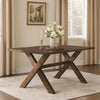 30 Inch X Base Wooden Dining Table, Brown