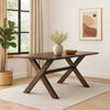 30 Inch X Base Wooden Dining Table, Brown