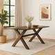 30 Inch X Base Wooden Dining Table, Brown