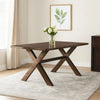 30 Inch X Base Wooden Dining Table, Brown
