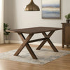 30 Inch X Base Wooden Dining Table, Brown