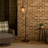 Floor Lamp | Metal Downbridge Design | Caged Shade | 60" | Rustic Bronze