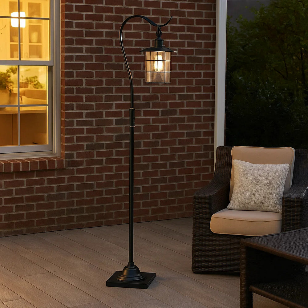 Floor Lamp | Metal Downbridge Design | Caged Shade | 60" | Dark Bronze