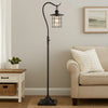 Floor Lamp | Metal Downbridge Design | Caged Shade | 60" | Dark Bronze
