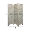 67 Inch 3 Panel Shutter Screen with Fitted Slats, Weathered White