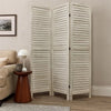 67 Inch 3 Panel Shutter Screen with Fitted Slats, Weathered White