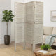67 Inch 3 Panel Shutter Screen with Fitted Slats, Weathered White
