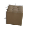 Fabric Covered Storage Ottoman with Button Tufted Lift Top Set of 2 Brown BM233458