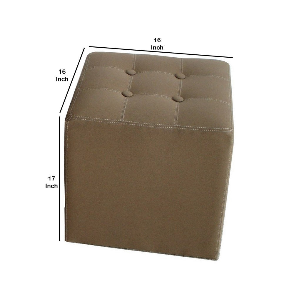 Fabric Covered Storage Ottoman with Button Tufted Lift Top Set of 2 Brown BM233458