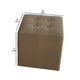 Fabric Covered Storage Ottoman with Button Tufted Lift Top Set of 2 Brown BM233458