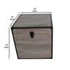 Distressed Wood Square Trunk with Metal Frame Support Set of 2 Gray BM233460