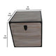 Distressed Wood Square Trunk with Metal Frame Support Set of 2 Gray BM233460