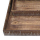 Rough Sawn Textured Rectangular Wooden Ruler Tray Set of 3 Brown BM233465