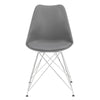 Fabric Dining Chair with Interconnected Metal Legs Set of 2,Gray and Chrome BM233507