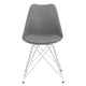 Fabric Dining Chair with Interconnected Metal Legs Set of 2,Gray and Chrome BM233507