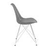 Fabric Dining Chair with Interconnected Metal Legs Set of 2,Gray and Chrome BM233507