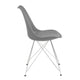 Fabric Dining Chair with Interconnected Metal Legs Set of 2,Gray and Chrome BM233507