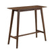 Bar Table | Rectangular Wood | Angled Tapered Legs | Walnut Brown