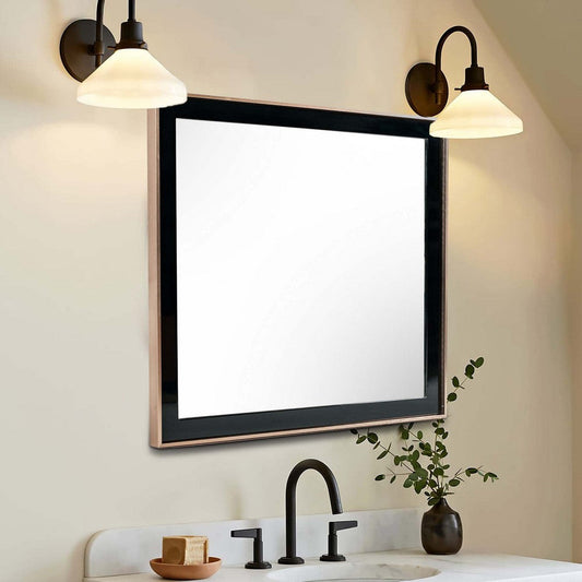 Stainless Steel Frame Wall Mirror | Dual Tone | Black & Gold