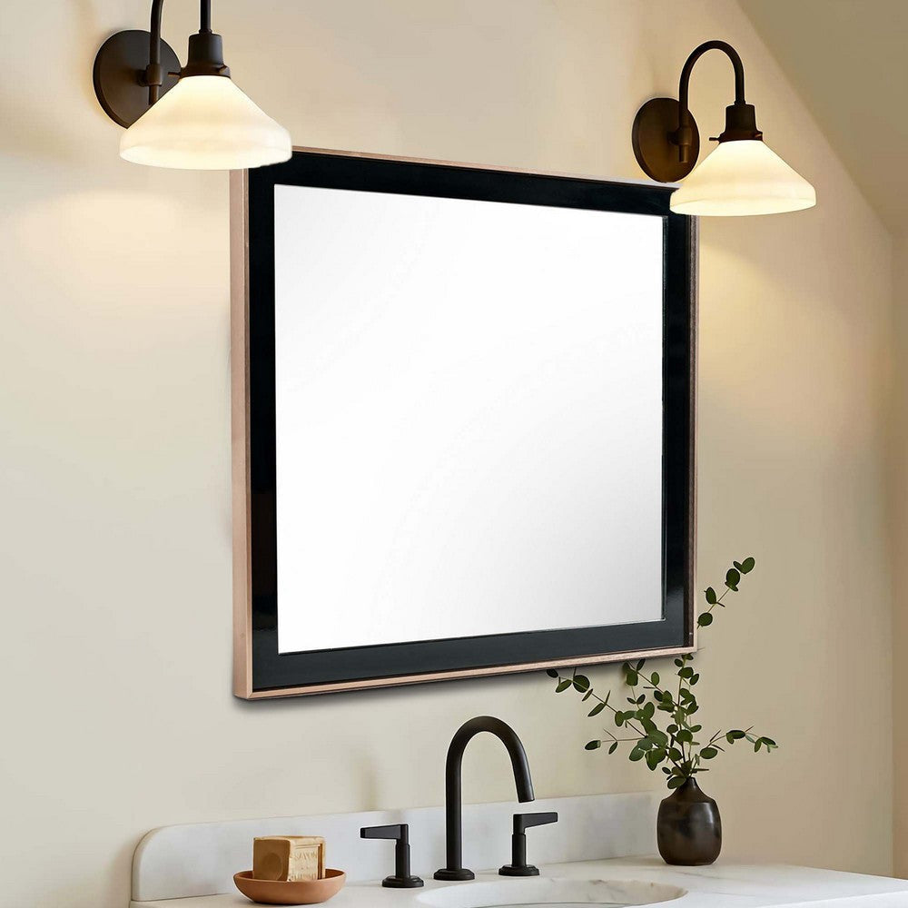 Stainless Steel Frame Wall Mirror | Dual Tone | Black & Gold