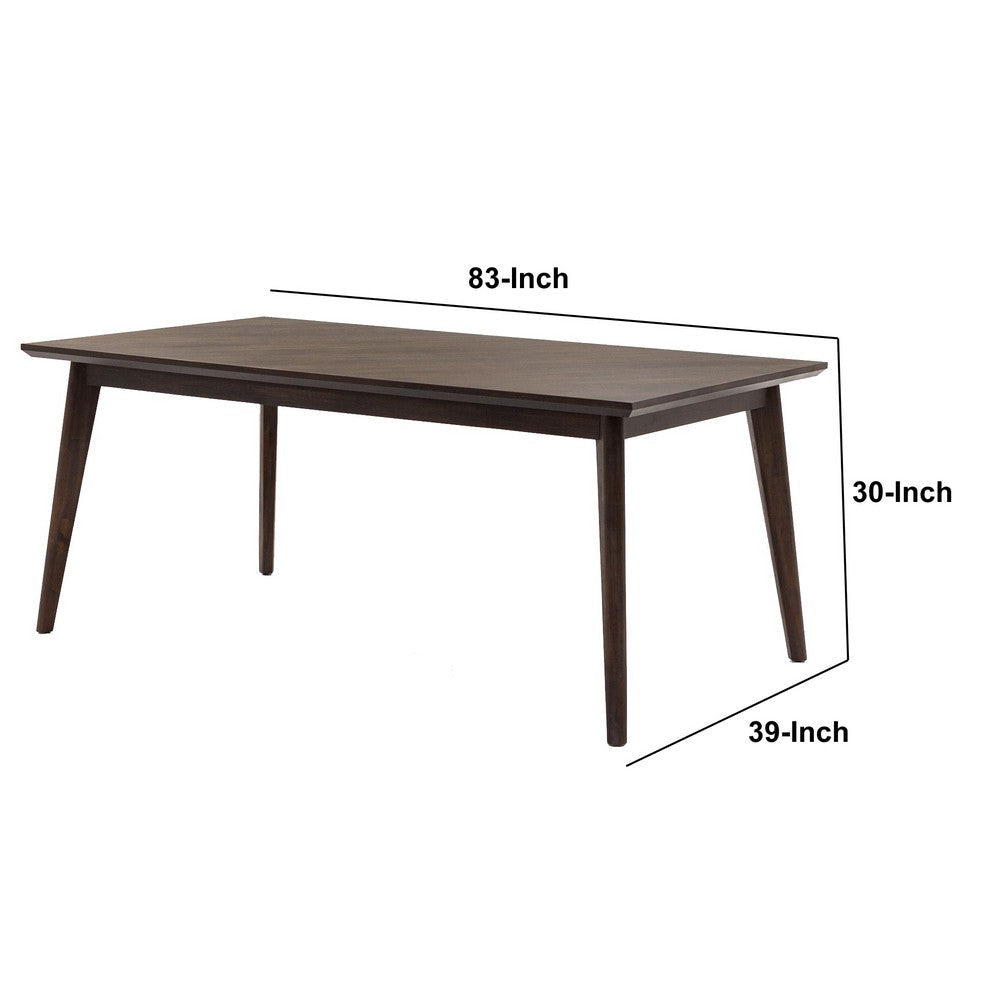 83 Inch Rectangular Mid Century Wooden Dining Table Brown By Casagear Home BM233630