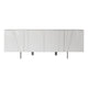 75 Inch 4 Doors Modern Buffet Server Geometric Front Metal Legs White By Casagear Home BM233632