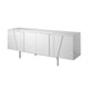 75 Inch 4 Doors Modern Buffet Server Geometric Front Metal Legs White By Casagear Home BM233632