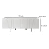 75 Inch 4 Doors Modern Buffet Server Geometric Front Metal Legs White By Casagear Home BM233632