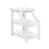 23 Inches Wooden End table with 2 Slatted Shelves White BM233675