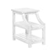 23 Inches Wooden End table with 2 Slatted Shelves White BM233675