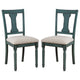 Wooden Side Chair with Open Chiseled Design Back Set of 2 Blue By Casagear Home BM233693