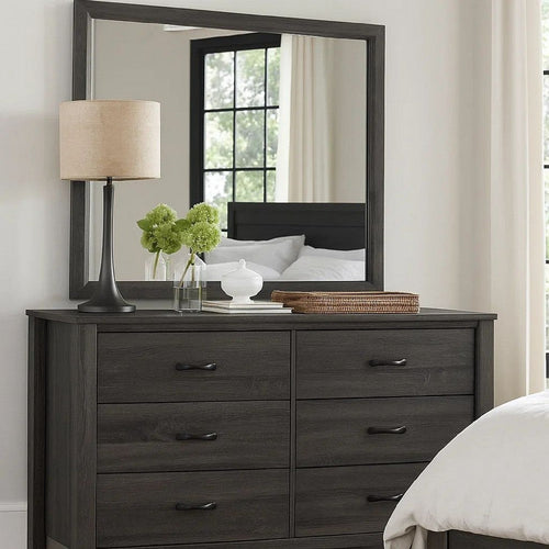 Contemporary Wood Frame Mirror | 39" | Gray