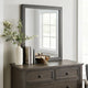 32 Inch Transitional Style Wooden Frame Mirror, Gray