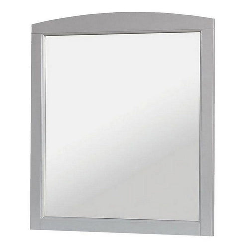Transitional Wood Frame Mirror | Curved Top | 32" | Gray