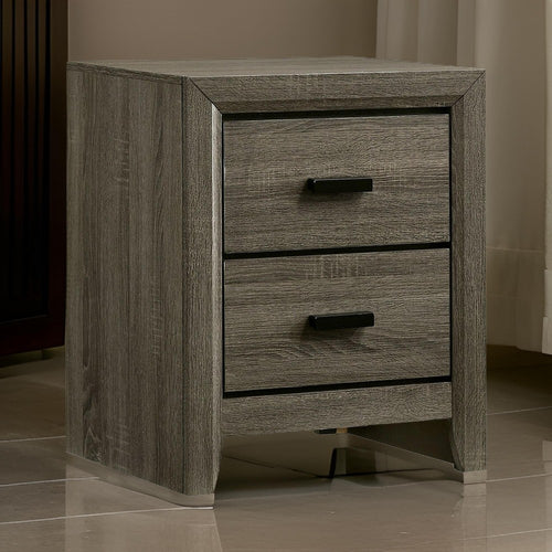 Nightstand | 24" | 2 Drawers | Finger Pull Handles | Wood | Brown