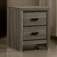 24 Inch 2 Drawer Wooden Nightstand with Finger Pulls, Brown By Casagear Home