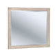 44 Inch Rectangular Rustic Wooden Frame Mirror, Brushed White