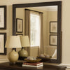 38 Transitional Style Square Wooden Frame Mirror, Espresso