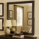 38 Transitional Style Square Wooden Frame Mirror, Espresso
