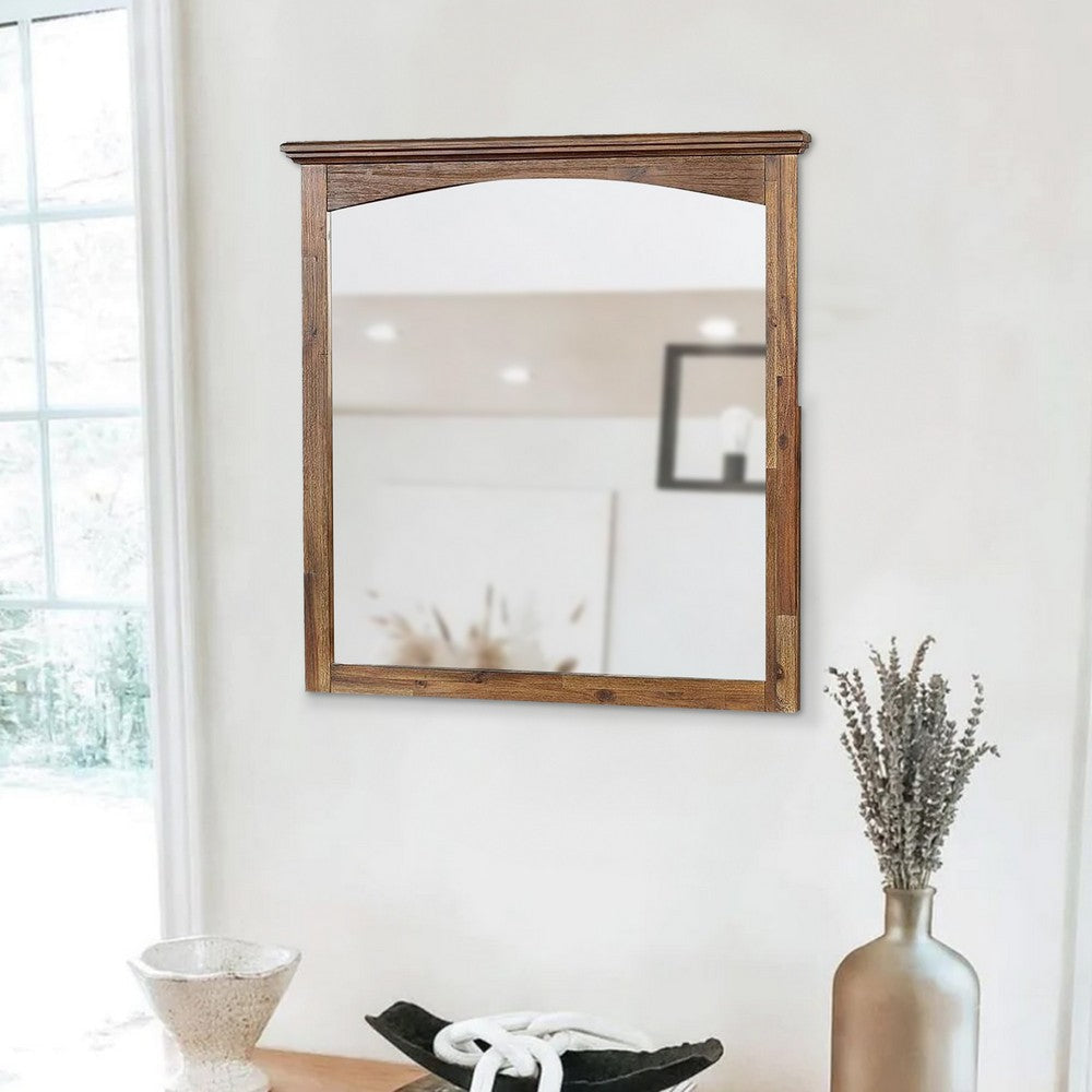 Transitional Wood Frame Mirror | 37" | Dark Oak